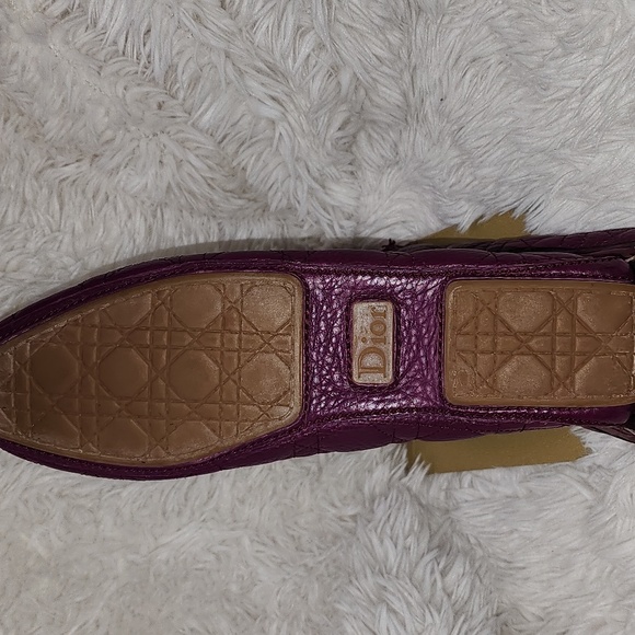 Dior Magenta Cannage Leather Tassel Detail Slip On Loafers - Picture 8 of 9